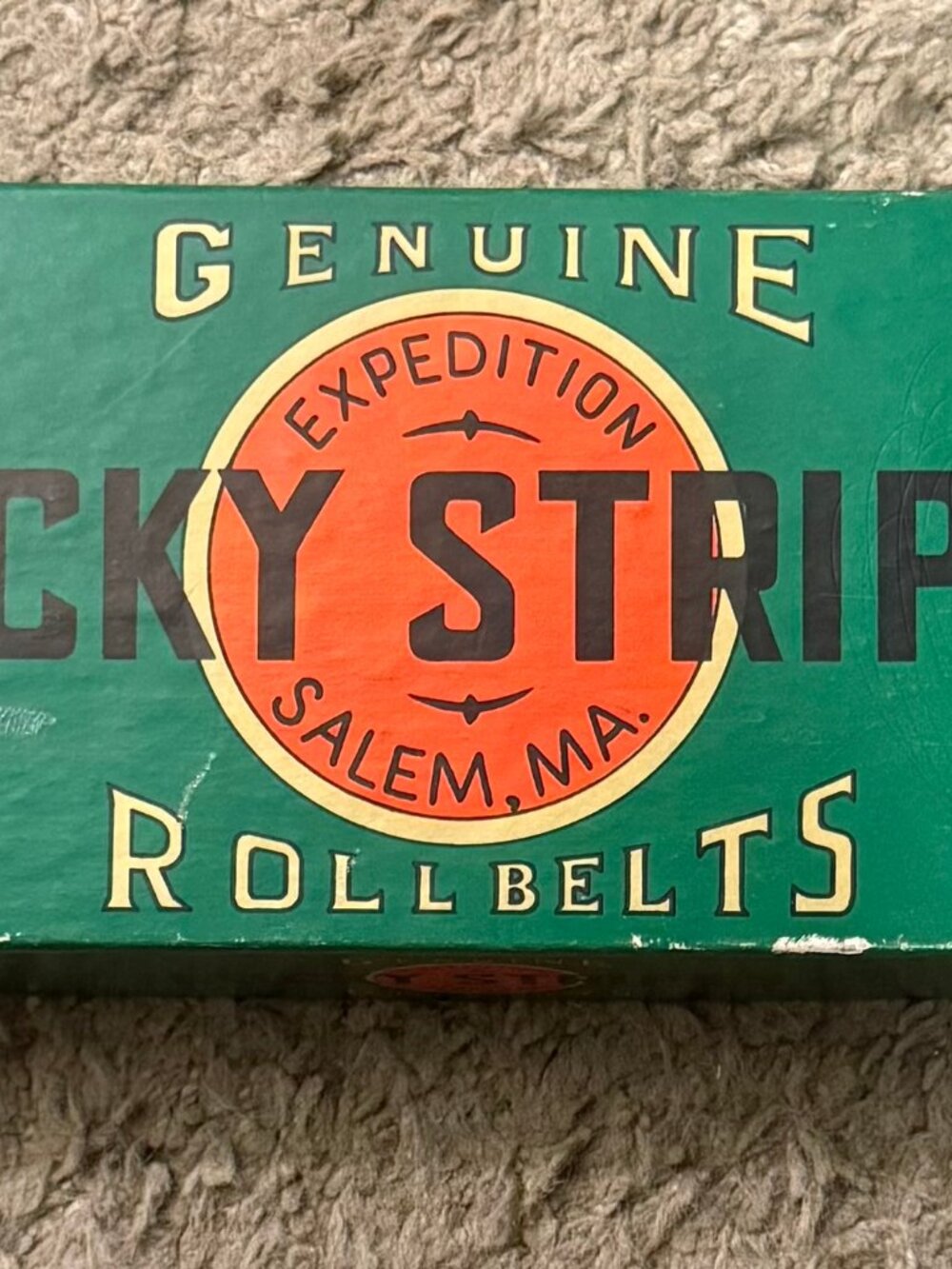 Vintage Lucky Stripes Roll Belts Salem, MA Lot of 4 Original Box